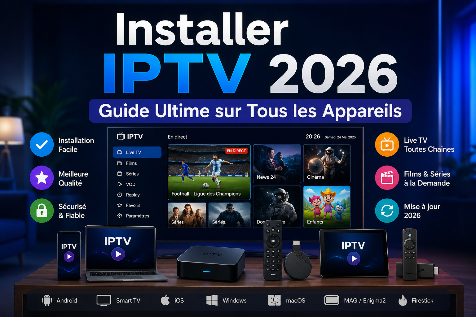 installer iptv guide complet tous appareils TVSmartVOD 2026
